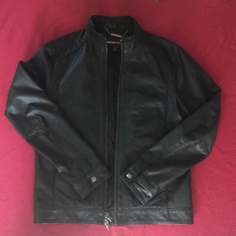 Michael Kors Leather Jacket Medium Black Excellent